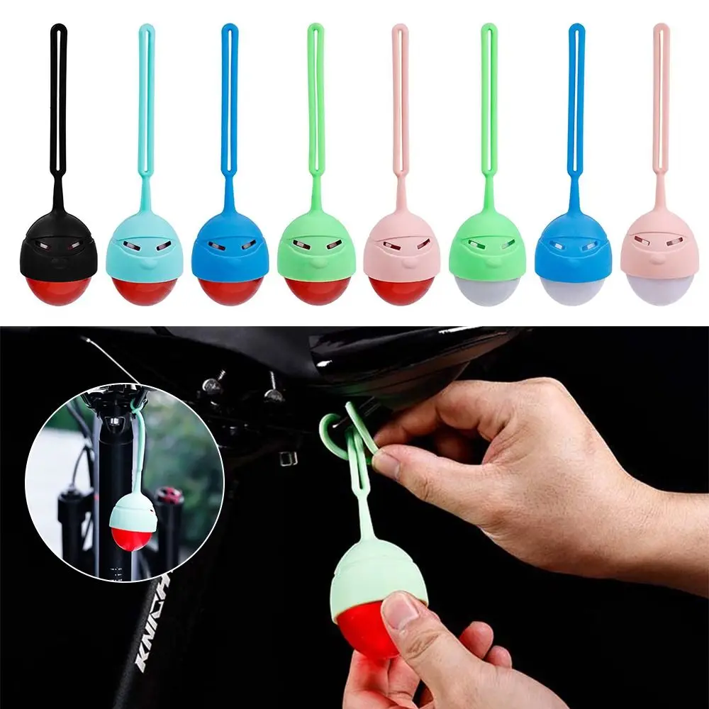 Разноцветный велосипедный задний фонарь в форме яйца красное/белое освещение с