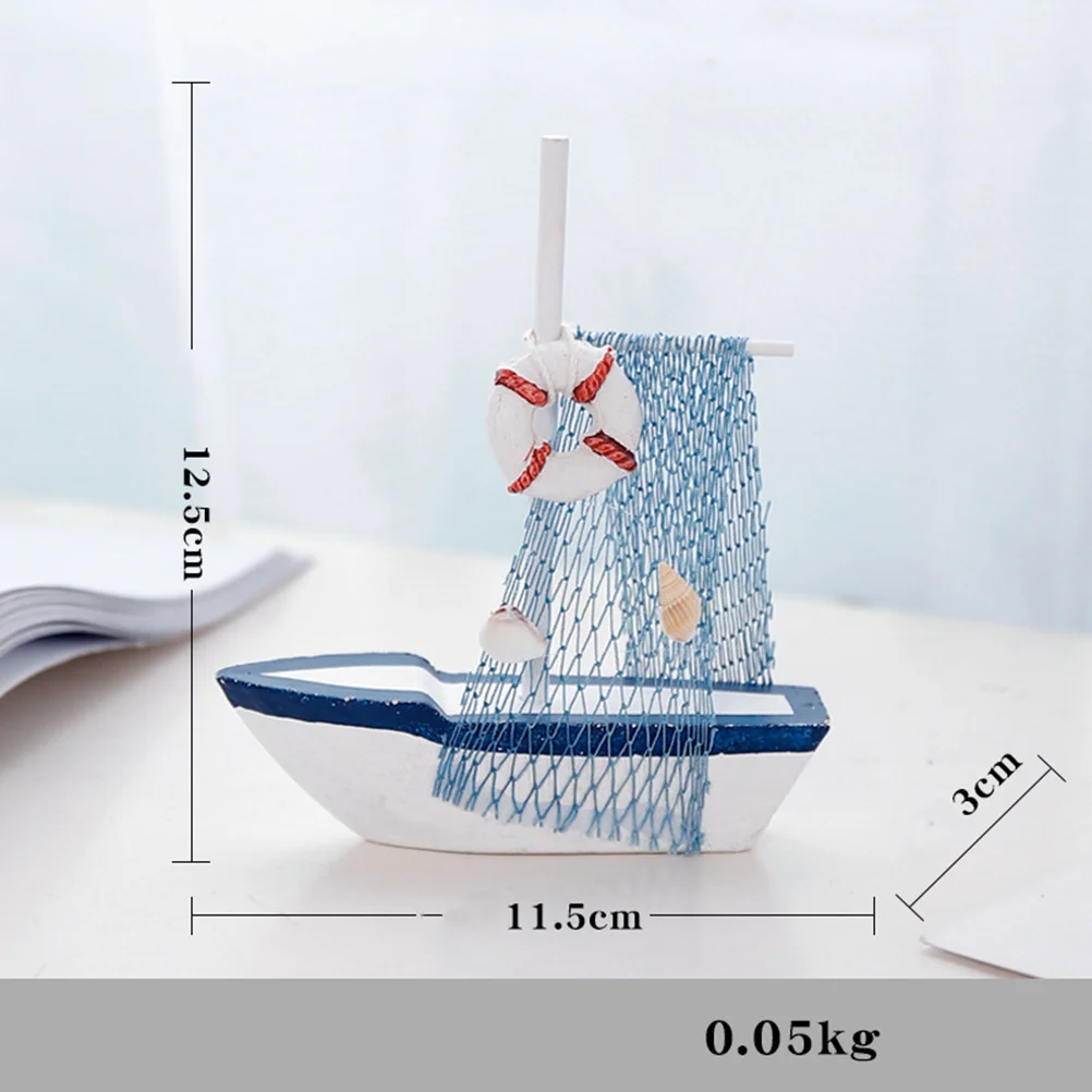 

1PC Sailboat Decoration Mediterranean Style Sailboat Model Creative Craft Car Ornament Table Stuff