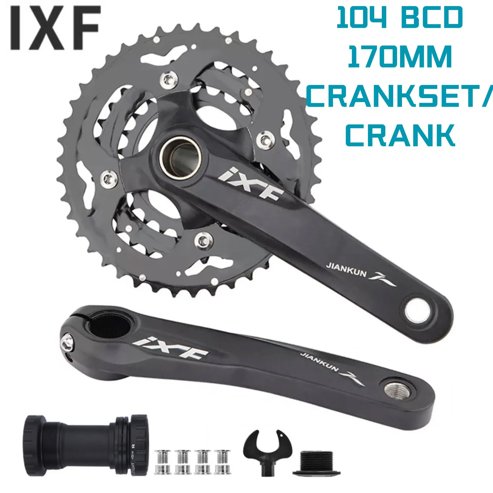

IXF MTB Bike Crankset Bicycle Hollow Integrated Crank Modified Single Disc 104BCD 24-32-42T CrankSet Bottom Bracket Bike Parts