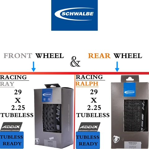 Шины для горного велосипеда SCHWALBE RACING RAY RALPH Lauren 27,5x2,25 29x2,10 2,25 2,35