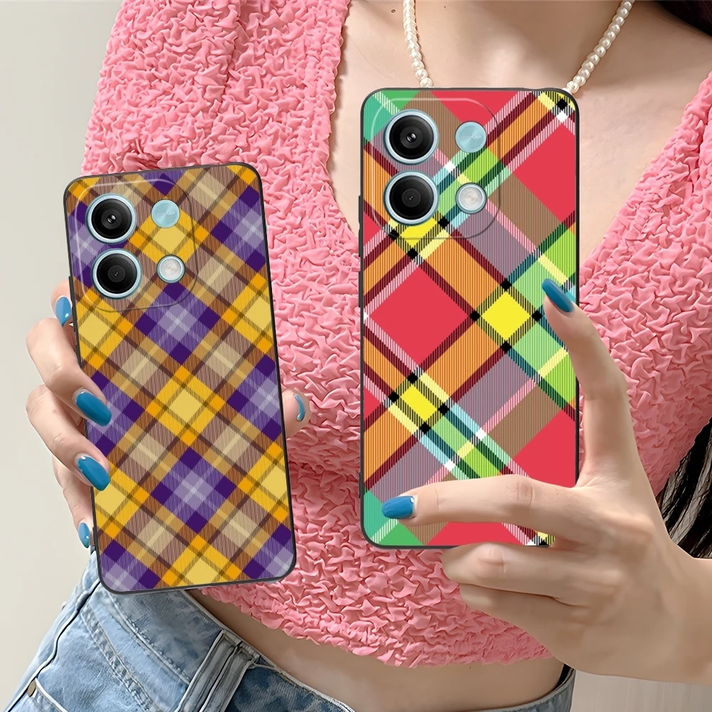 Чехол для мобильного телефона с решетчатой текстурой сетки Xiaomi Redmi Note 13 12 11 10 9 8 7 6 S