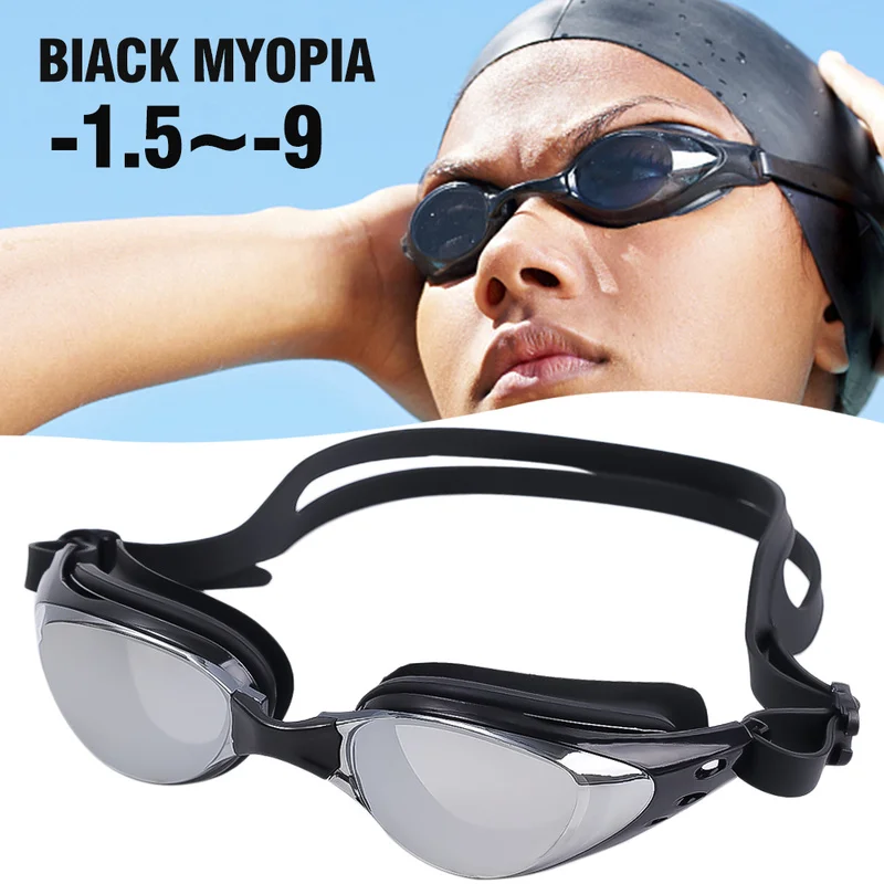 

Myopia Swimming Glasses Prescription -1.0~-9.0 Waterproof Anti Fog Swim Eyewear Silicone Diopter Diving Goggles Adults Children