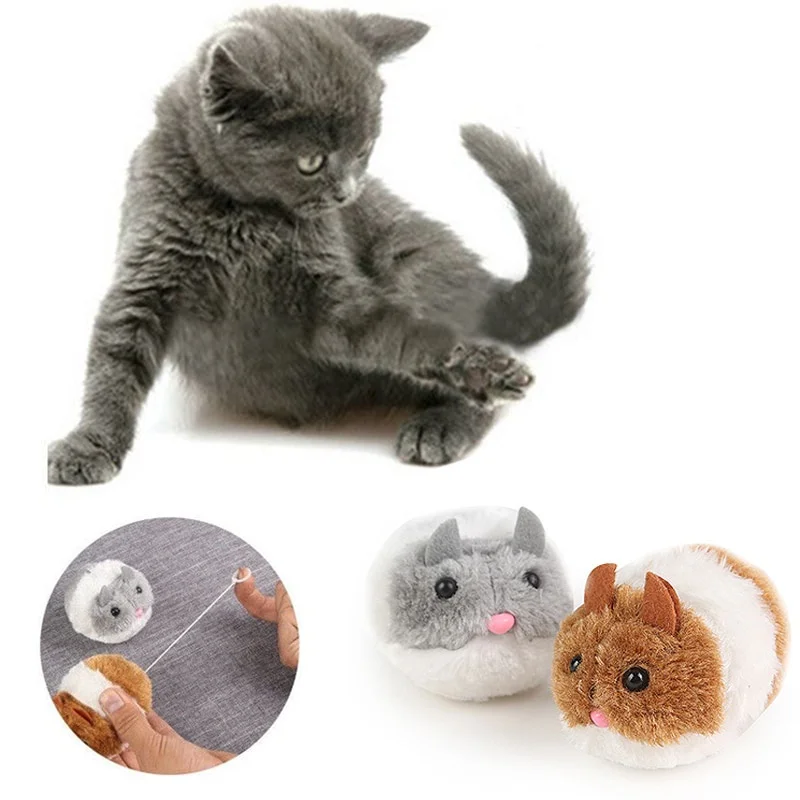 

Cat Toy Plush Fur Toy Clockwork Spring Power Plush Mouse Toy Pet Kitten Funny Rat Safety Plush Little Mouse Interactive Toy