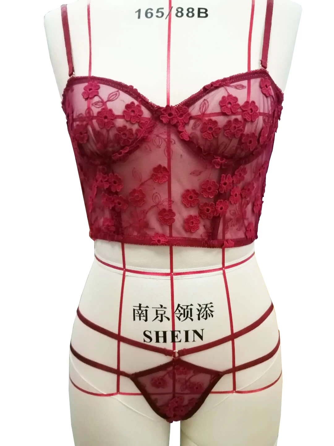 Women Lace Bra Set Sexy Lingerie Set French Bralette Lace Panties Cropped Bra Thong Set Female Intimates Seamless Underwear Set