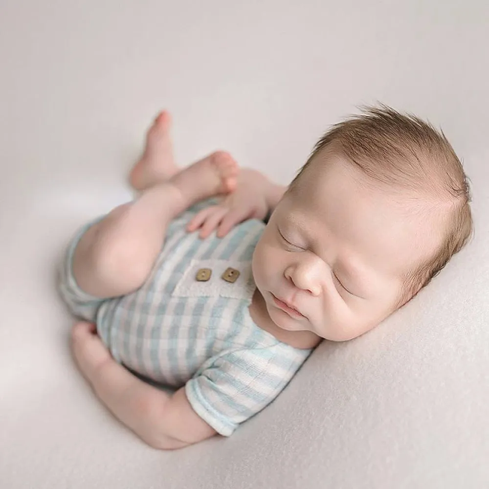 ❤️CYMMHCM Newborn Photography Clothing Striped Jumpsuit Baby Photo Props Accessories Studio infant Shoot Clothes Fotografia
