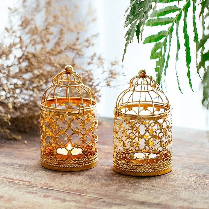 

Gold White Silver European Metal Candle Holders Birdcage Candlestick for Home Decor Wedding Centerpiece for Wedding Decoration