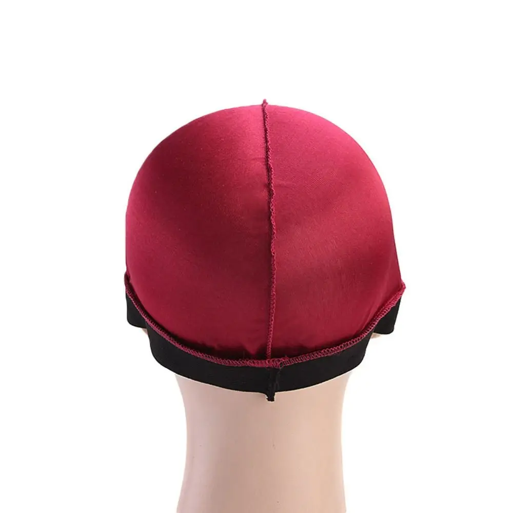Новый капот однотонные мужские шапки Durag эластичные полиэстеровые волнистые
