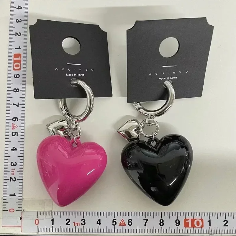 Y2K брелки с большим сердцем для женщин и мужчин универсальные креативные брелоки
