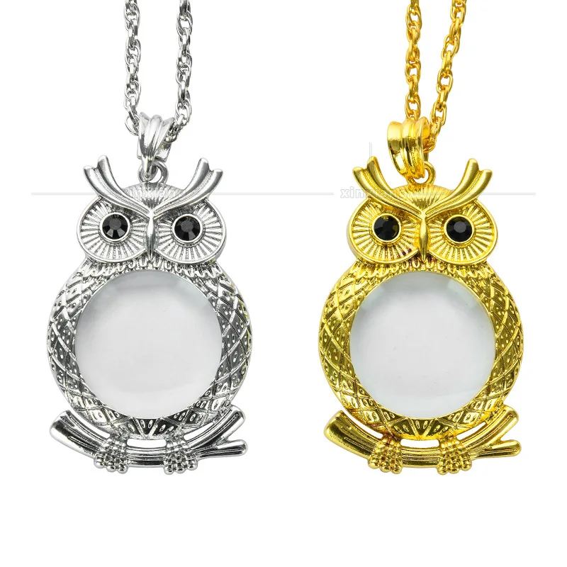 

6X Magnifying Glass Necklace Pendant Grandma Gift Mother's Day Holiday Gift Women Jewelry Decoration Neck Chain Long Chain