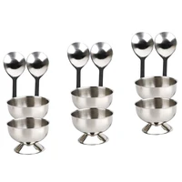 hot stainless steel egg cups set for hard soft boiled eggs with 6 egg cup holders 6 egg spoonsenjoy egg cups breakfast