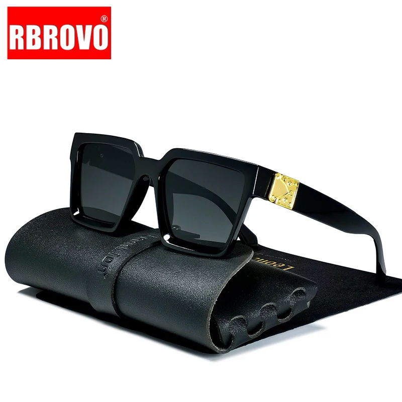 

RBROVO 2023 Square Vintage Sunglasses Women Luxury Brand Eyeglasses Women/Men Luxury Glasses Men/Women High Quality Retro Oculos