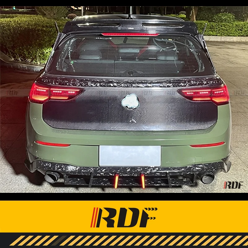 Фото Подходит для Volkswagen VW MK Golf 8 GTI: задний спойлер Yiso V3 из карбона, модификация крыла на крыше, задний сплиттер №4