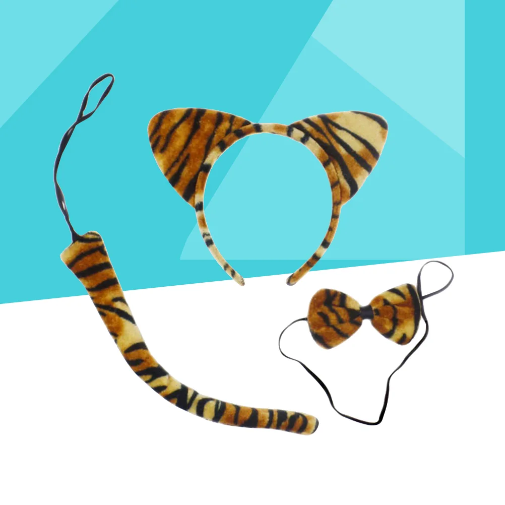 3 шт. детская повязка на голову с кошачьими ушками галстуки-бабочки хвост