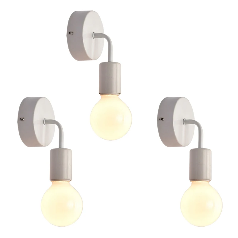 

3X Белый старинный Железный простой настенный светильник в стиле лофт, американский кантри, Ресторан, Бар, коридор, проход, настенная лампа на присосках