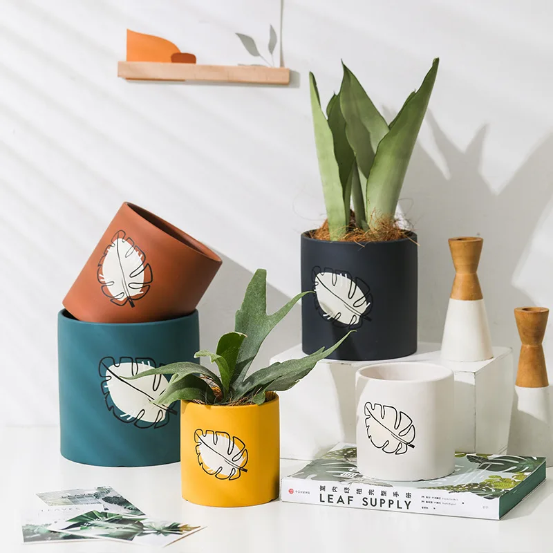 

Простой Креативный цветочный горшок, большие горшки, зеленый плюмар, скандинавские керамические горшки для растений, горшок для растений, ц...