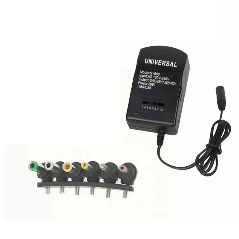 

30W 3A Adjustable Charger Adapter Multi Voltage Power Supply Converter 220V TO 12V DC 9V 6V 5V 3V Power Adapter EU Plug