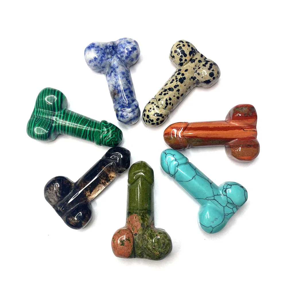 Натуральный камень Радужный белый кристалл для мальчиков орнамент гениталий 30x49