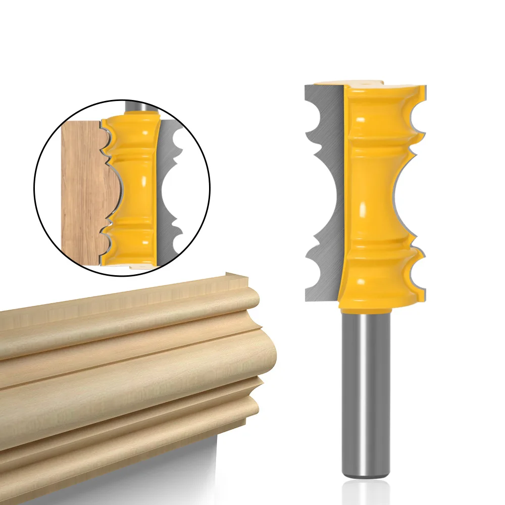 

1PC 1/2" 12.7MM 12MM Shank Milling Cutter Wood Carving Large Elaborate Chair Rail Molding Router Bit Line Knife Tenon Cutter