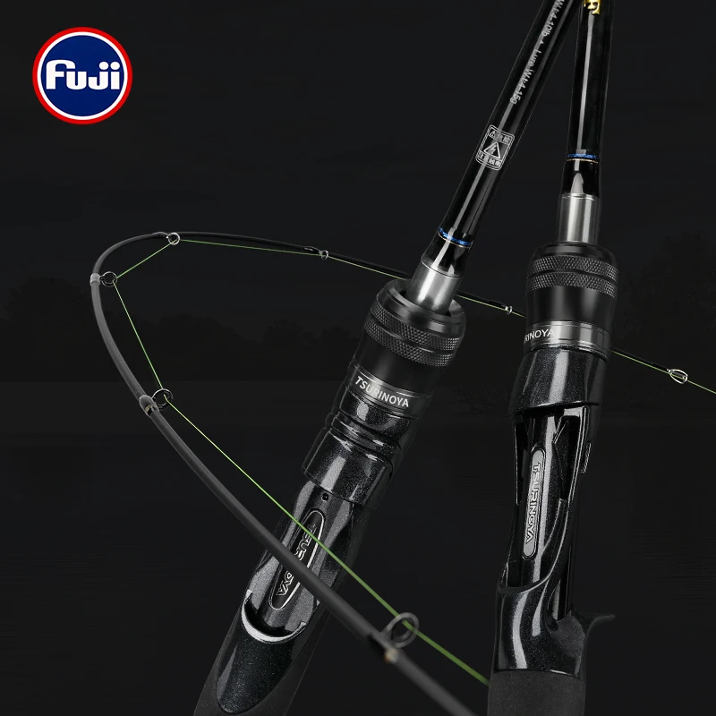 

TSURINOYA WOLF Lure Rod 1.98m 2.09m 2.2m 2.28m Baitcasting Spinning Fishing Rod FUJI Guide Ring Bass Carbon Fishing Pole L/ML/M