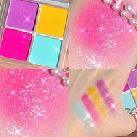 rainbow water green four color eyeshadow plate high cold purple matte fine flash parity low saturation clear eye makeup