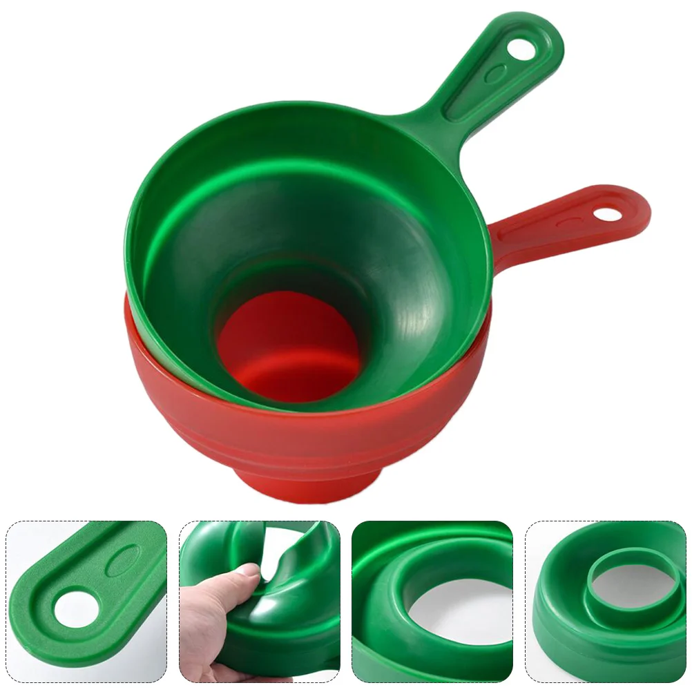 

2pcs Silicone Collapsible Foldable Funnels for Transferring of Liquid Fluid