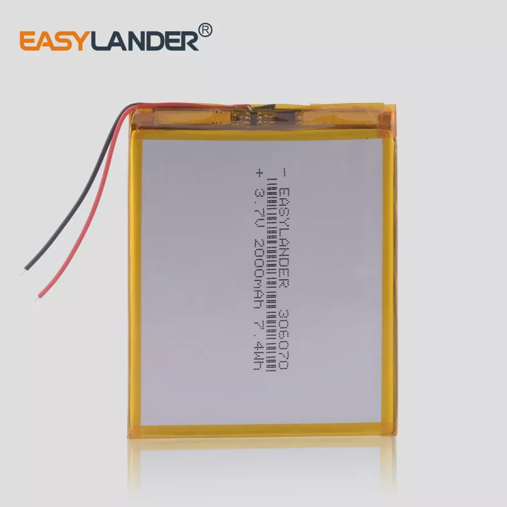 

306070 3.7V 2000mAh Rechargeable li Polymer Battery For PSP PDA GPS DVR E-Book Tablet PC Power Bank Wexler Book E6005 356070