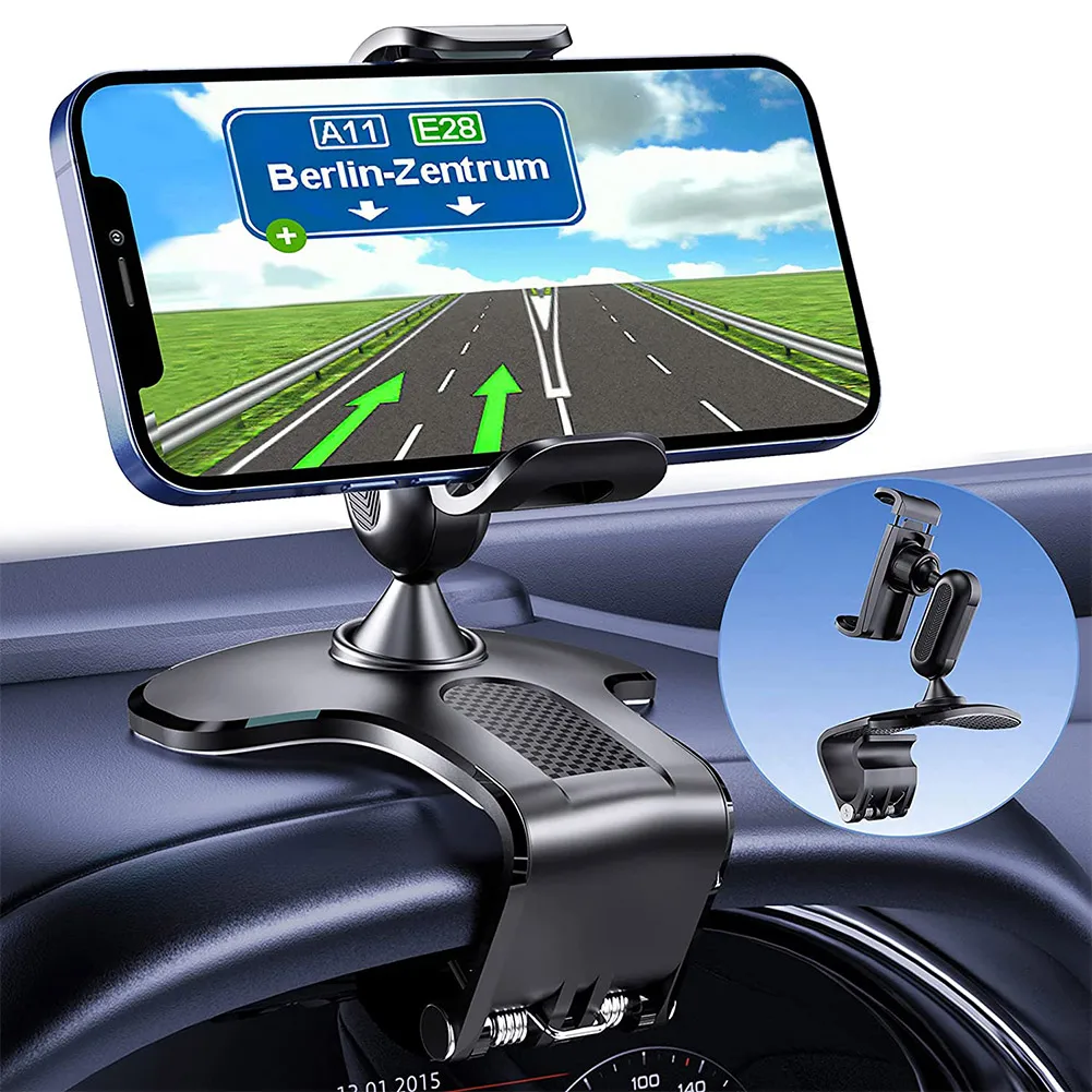 

1x Car Dashboard Metal Rod Silicone Carving Phone Holder Stand Clip On Cradle Universal Cell Phone GPS Mount & Holder Universal