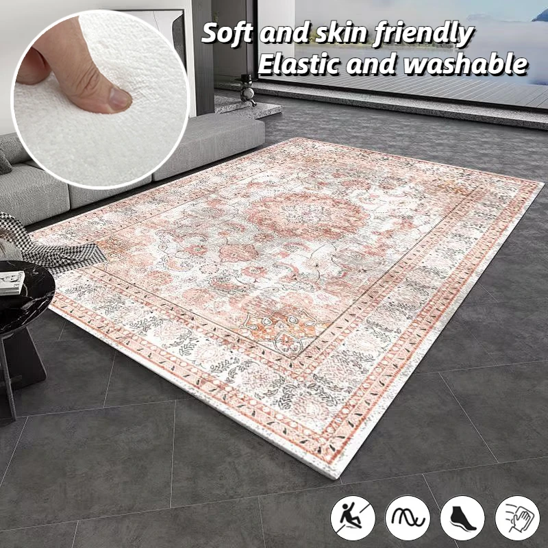 

Classical Persian Living Room Carpet Home Decoration Study Large Size Sofa Rugs Washable Bedroom Ethnic Style Non-slip Floor Mat