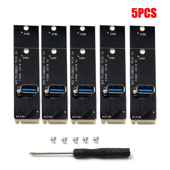 

5pcs NGFF M.2 To USB 3.0 Converter PCI-E Riser Card Adapter For Mining Machine Car USB Acessories