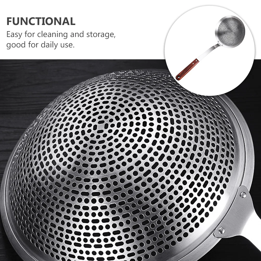 

Cooking Utensils Mesh Strainer Cooking Scoop Ladle Flour Sifter Stainless Steel Hot Pot Spoon Spider Metal Slotted Spoon