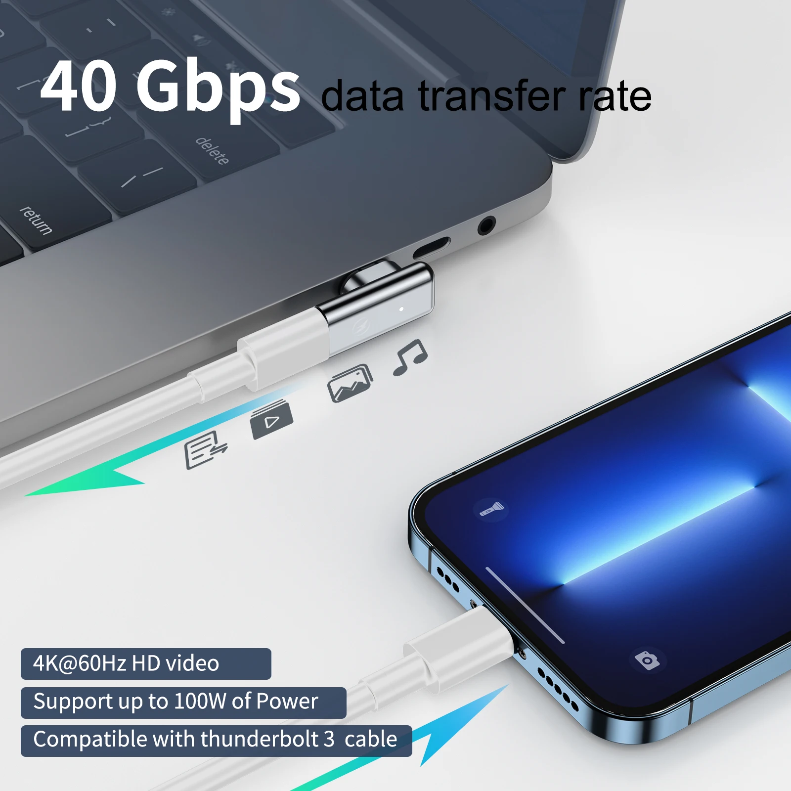 Магнитный адаптер SeynLi 100 Вт USB Type-C гнездо Type-c C штекер магнитный преобразователь