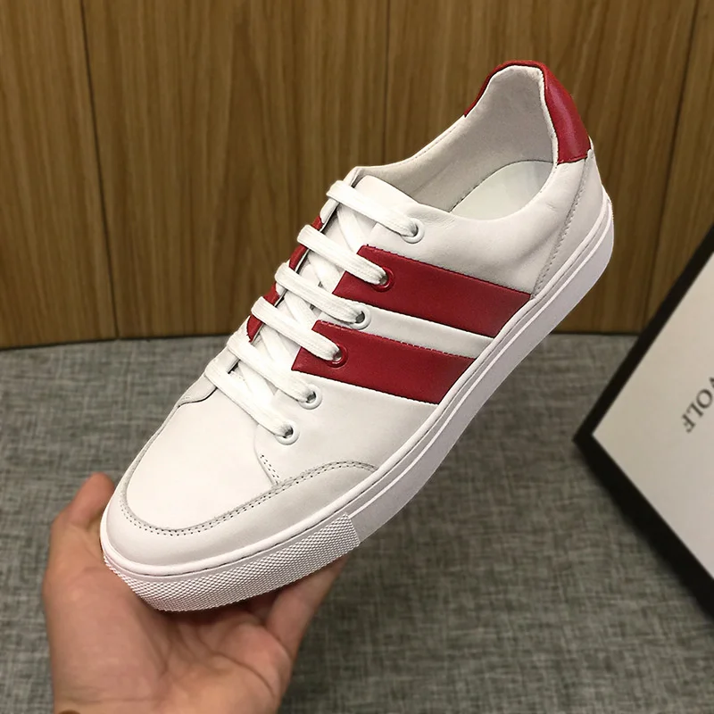 

Luxury brand genuine Men's 2023 new small white for men's leisure sports South Korean version versatile leather low top board sh