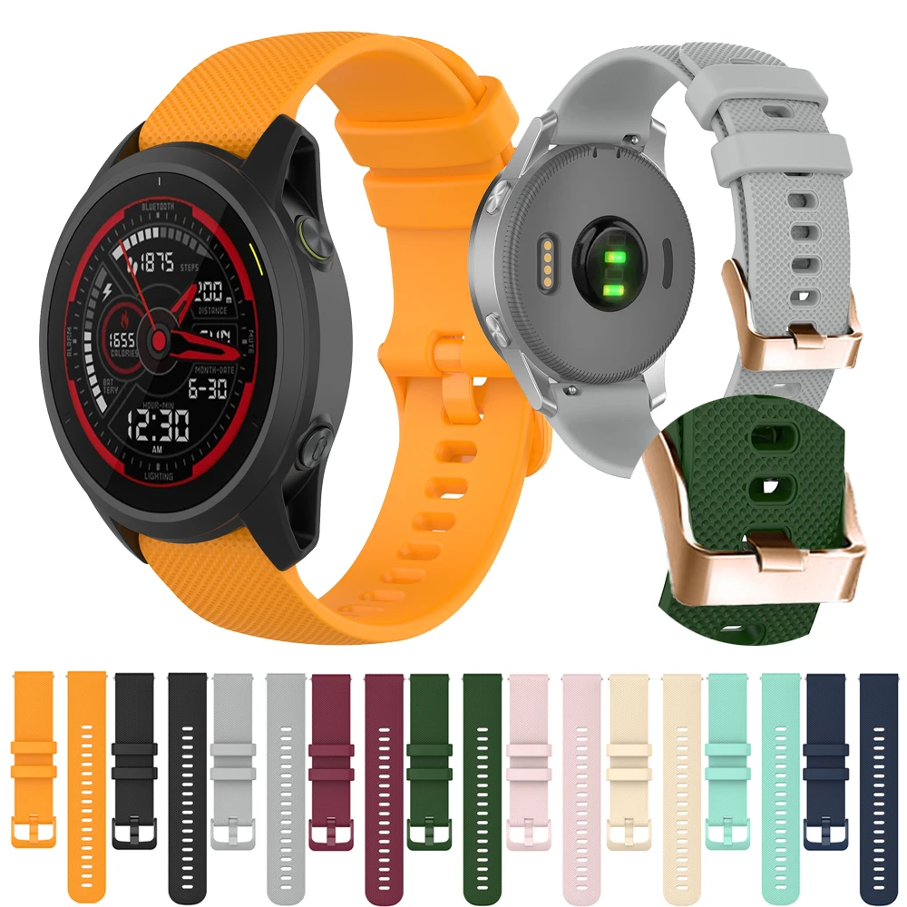 

Силиконовый спортивный ремешок 20/22 мм для Garmin Vivoactive 3 4/CAME 2/Forerunner 255, музыкальные браслеты, ремешки, Аксессуары для браслета