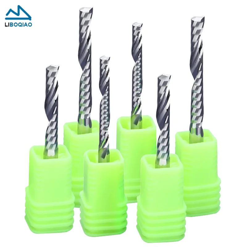 1Pcs 3.175/4/6/8/10/12mm Single Flute Up Cut Milling Cutter CNC Router Bit Engraving Cut End Mill for Wood Acrylic PVC Plastic