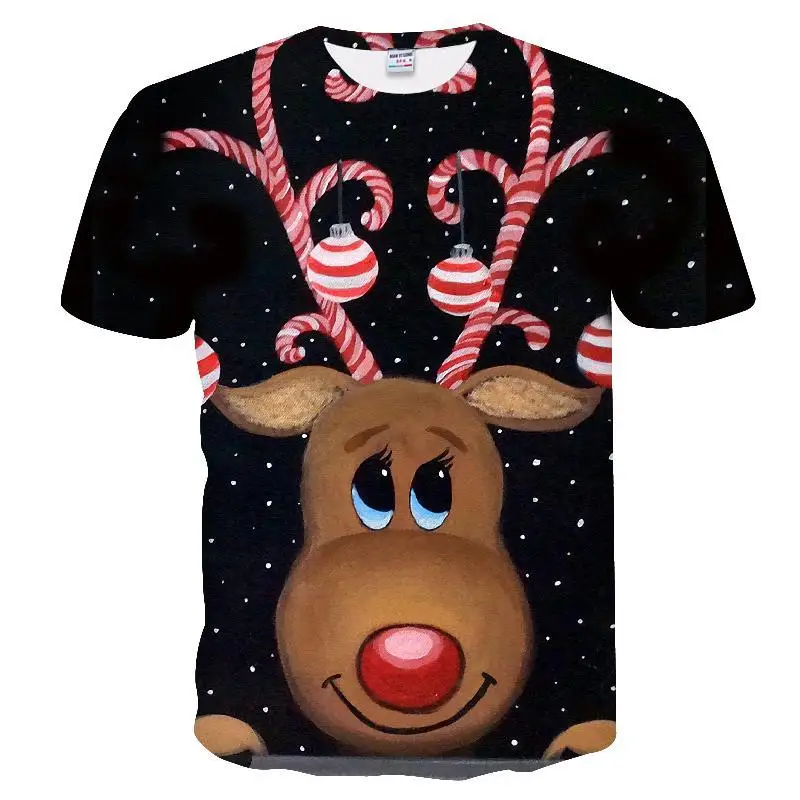 

Merry Christmas Children 3D Printed T-Shirt Summer Boys And Girls Sports Top Funny Cute Cartoon Short Sleeve Top