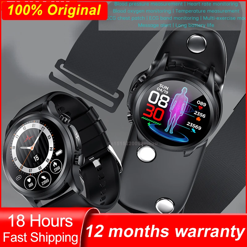 

E400 Smart Watch ECG PPG HRV PTT Blood Sugar Blood Pressure Oxygen Body Temperature Health Monitor IP68 Waterproof Smartwatch