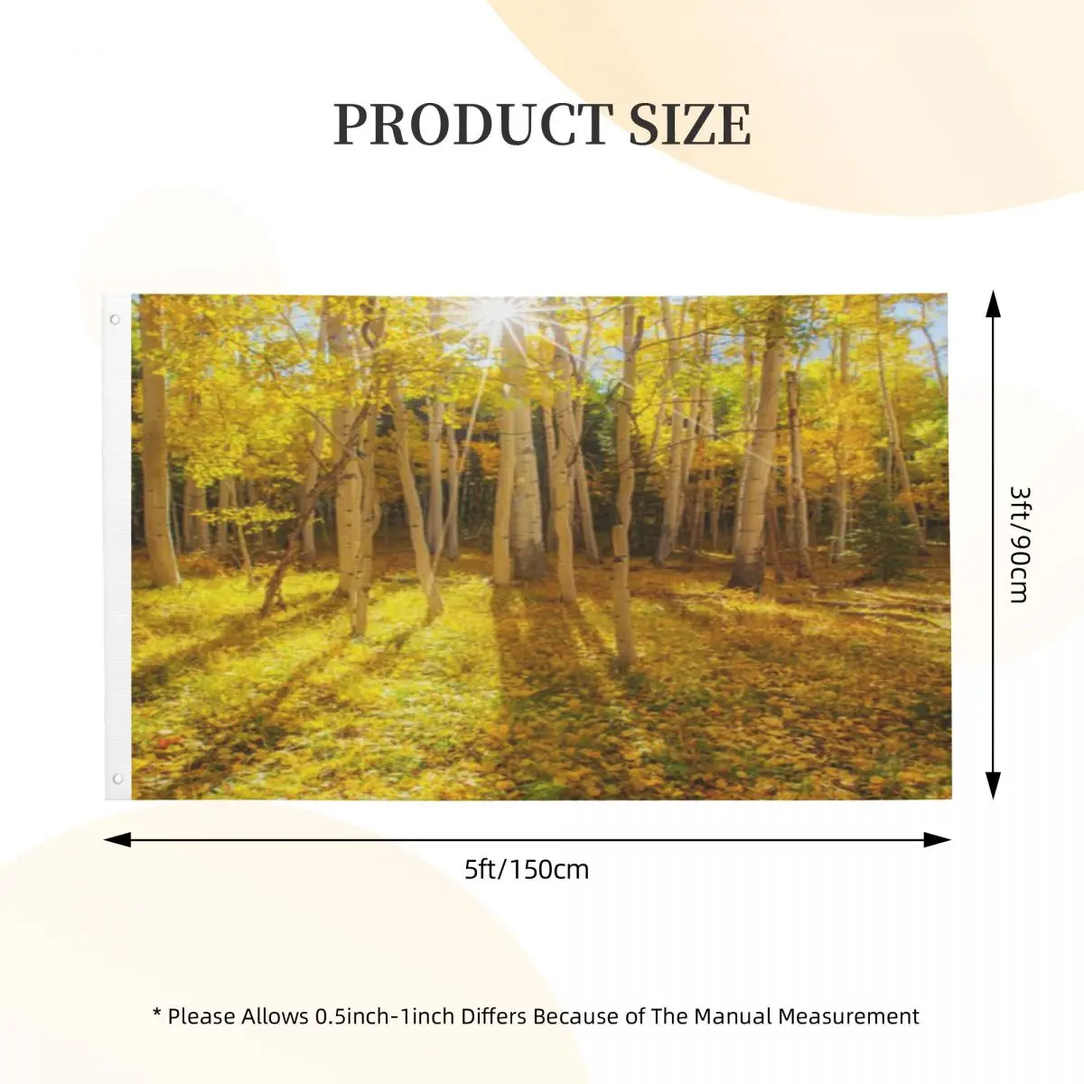 

Белый флаг для украшения Golden Darren с дуплексным принтом