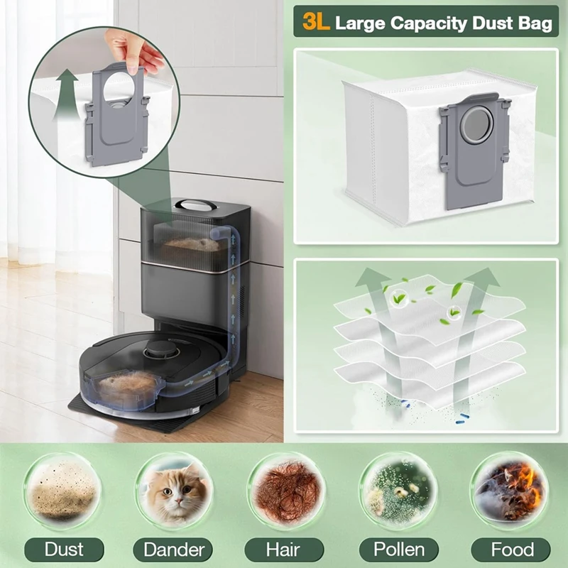 Робот-пылесос LUDA для Roborock Q5 Max+ Pro+ Q8 Основная боковая щетка Hepa-фильтр Мешки пыли