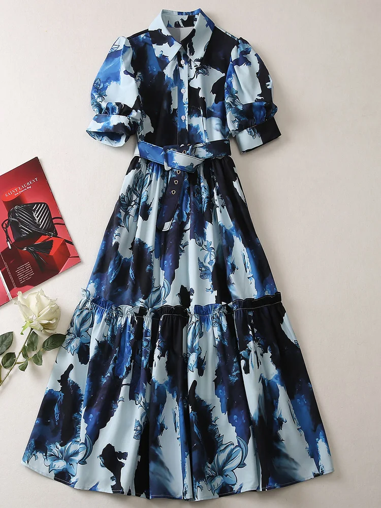 

Новинка лета 2023, дизайнерское высококачественное элегантное и уникальное повседневное модное платье знаменитости с рисунком в стиле High Street