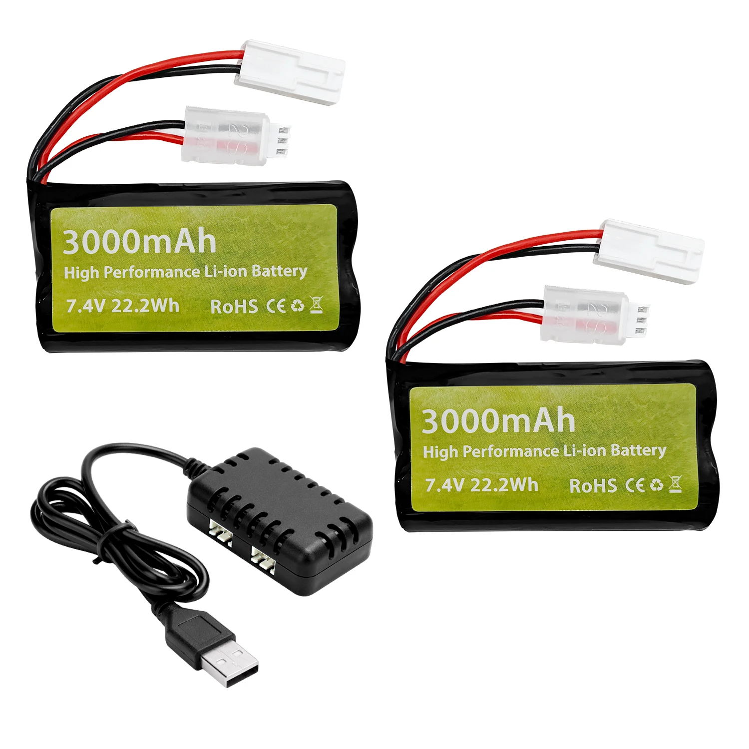 2 шт. 7 4 В 3000 мАч 15C 2S Mini Tamiya Plug литий-ионный аккумулятор с зарядным устройством 2-в-1