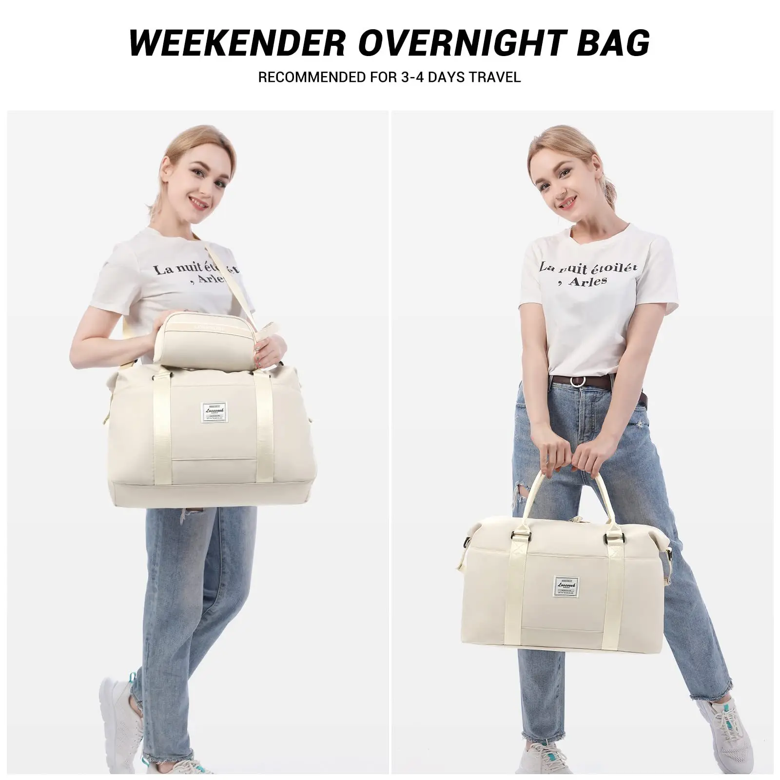 Large Capacity Travel Storage Bags With Free Cosmetic Bag Hand Luggage Gym Business Weekender Bag Women Waterproof Organizer Bag