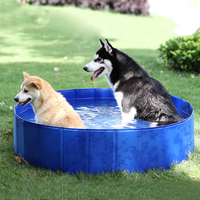 Pieghevole rotondo nuoto animali domestici piscina vasca da bagno per cani e gatti Eco-Friendly Pet Sprinkler Pad cane gatti rondella letti d'acqua per cani