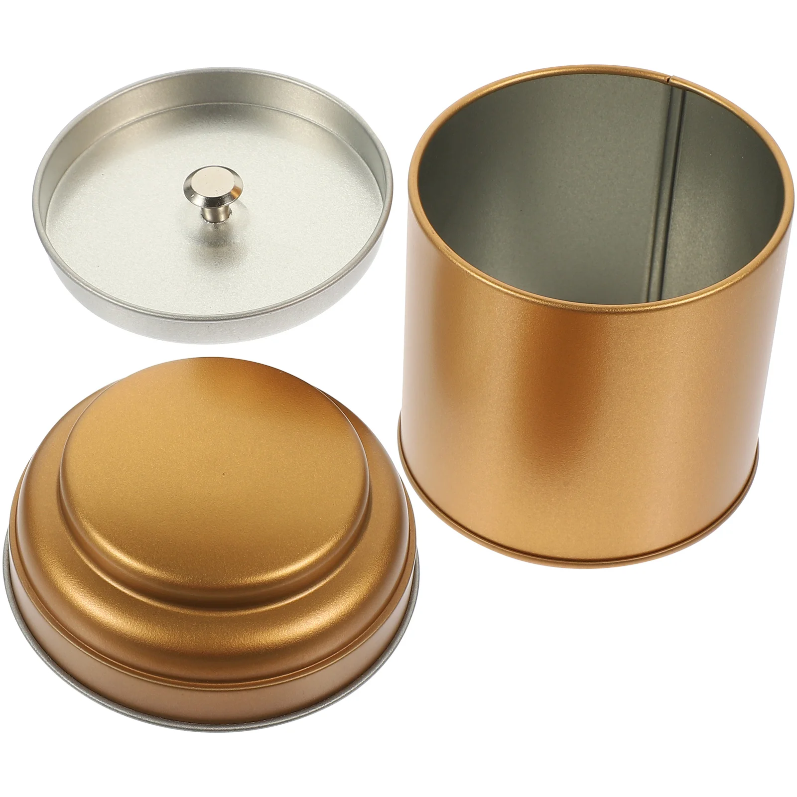 

Tea Tin Can Jars Loose Storage Metal Canister Containers Airtight Canisters Mini Lids Sealed Food