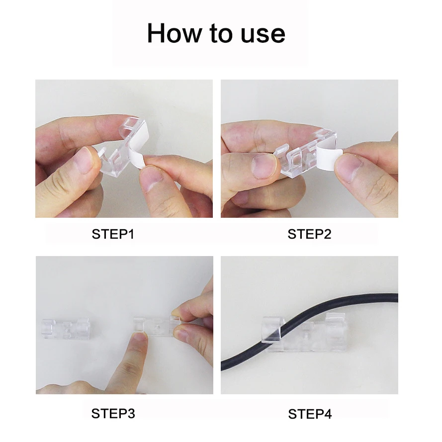 Клип для кабеля 20 штук органайзер проводов на столе самоклеящийся держатель для падения управление проводами менеджер фиксатор скоба офисная намотка.