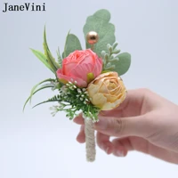 janevini fiori blu artificial boutonnieres boutineeres for groomsmen red brooch corsage wristlet bride bridesmaid wrist flowers