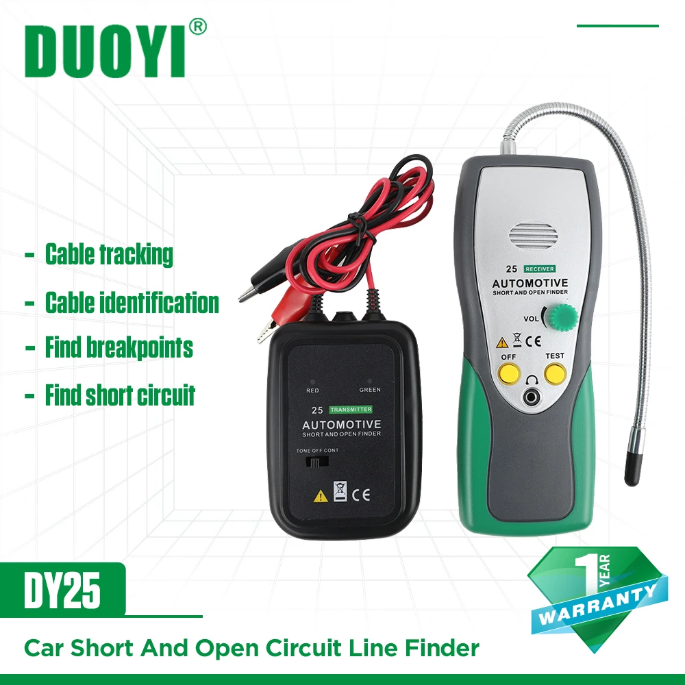

DUOYI Dy25 Automotive Cable Wire Tracker Short Open Circuit Finder Tester Vehicle Following amp; Locating Repair Detector 42V DC