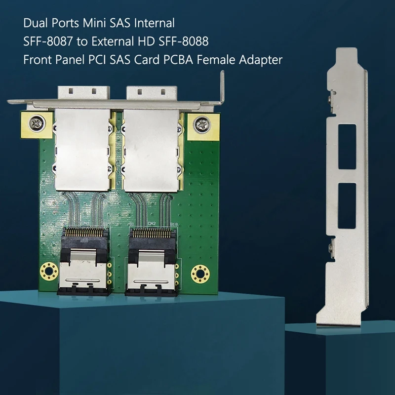 Двойные порты Mini SAS внутренняя резьба до внешней резьбы HD адаптер Sas26p PCI