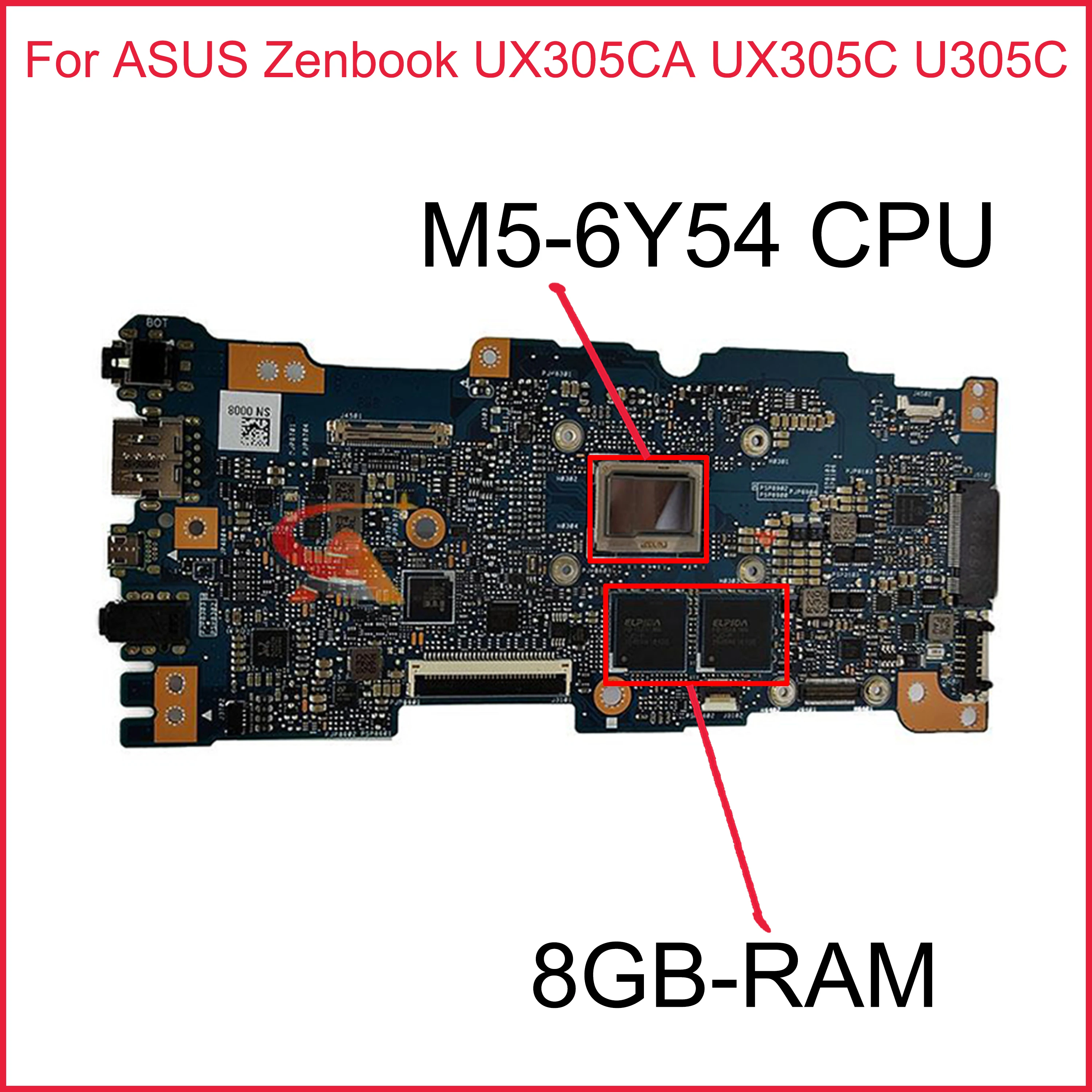

Материнская плата UX305CA M5-6Y5 4 CPU 8GB RAM для ASUS Zenbook UX305CA UX305C U305C Материнская плата ноутбука UX305CA материнская плата 100% тест
