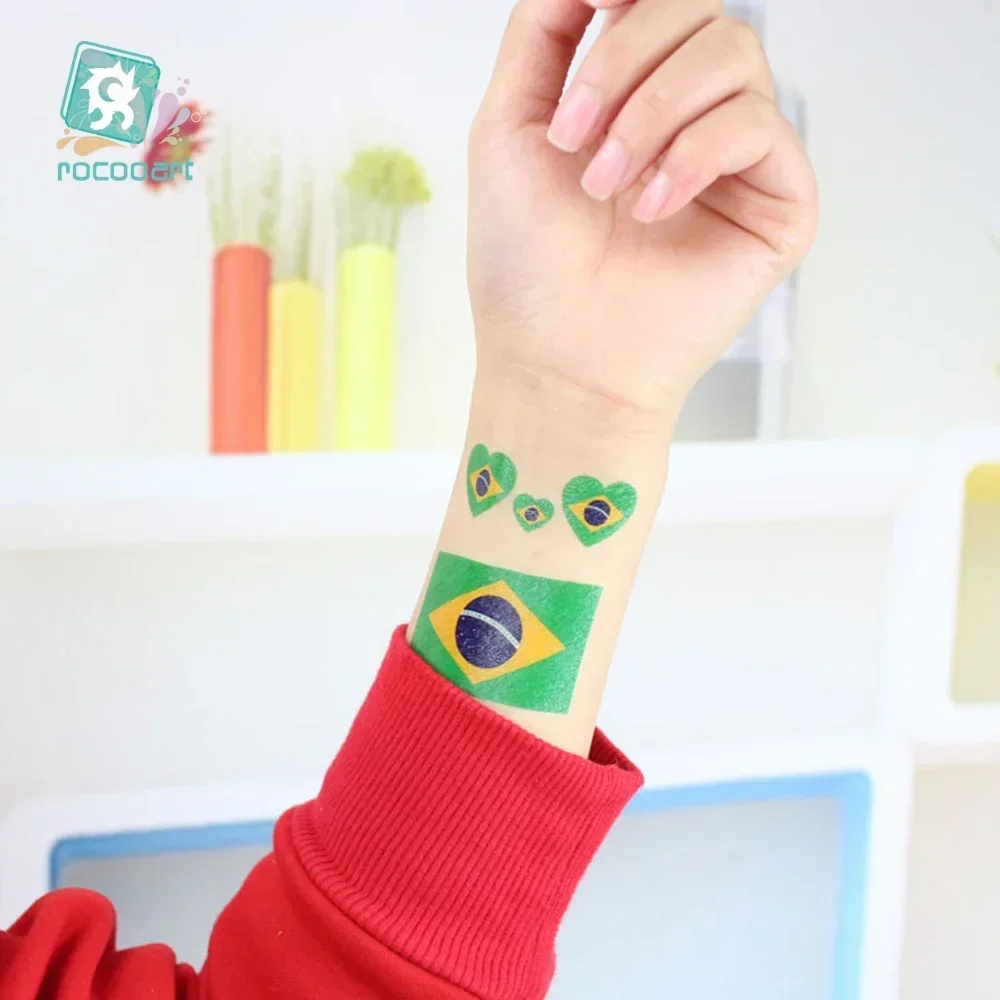 6 шт./партия временные тату-наклейки с флагом стран