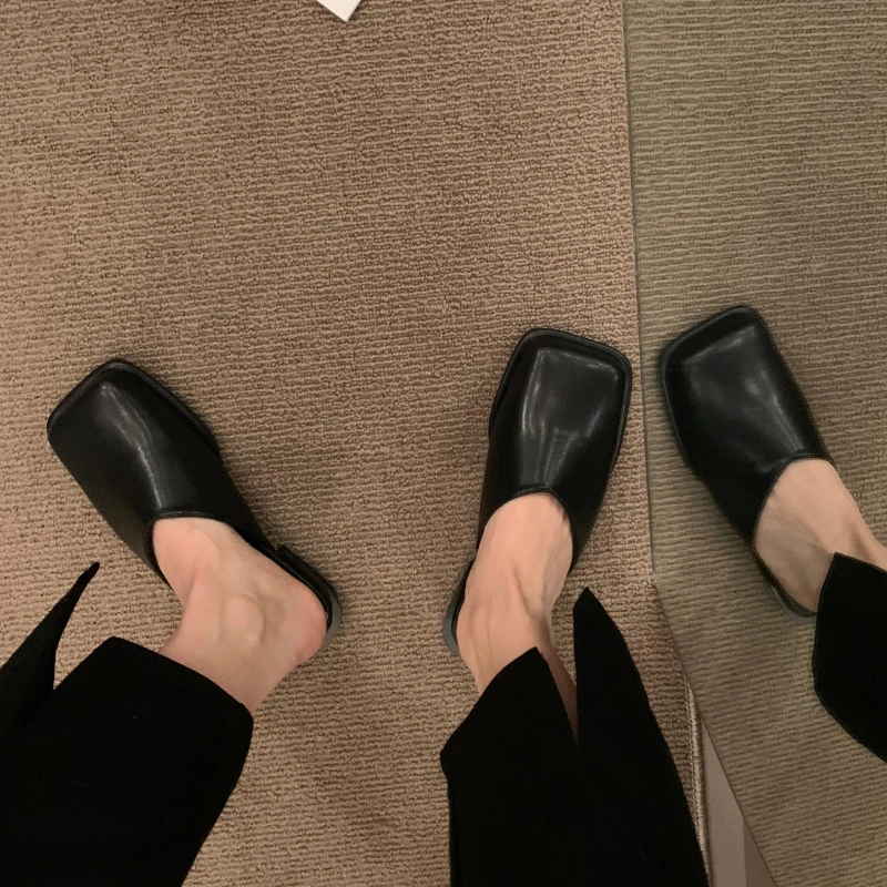 

2022 Women Sandals Shallow Mules Slippers Spring Summer New Brand Flats Flip Flops Dress Shoes Slingback Casual Women Slides